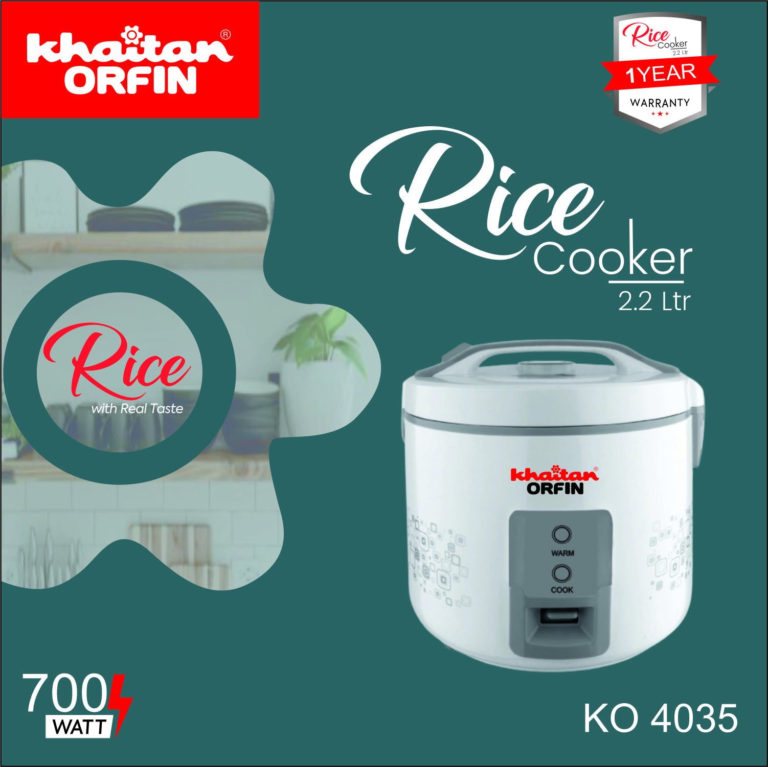 RICE COOKER 2.2LTR