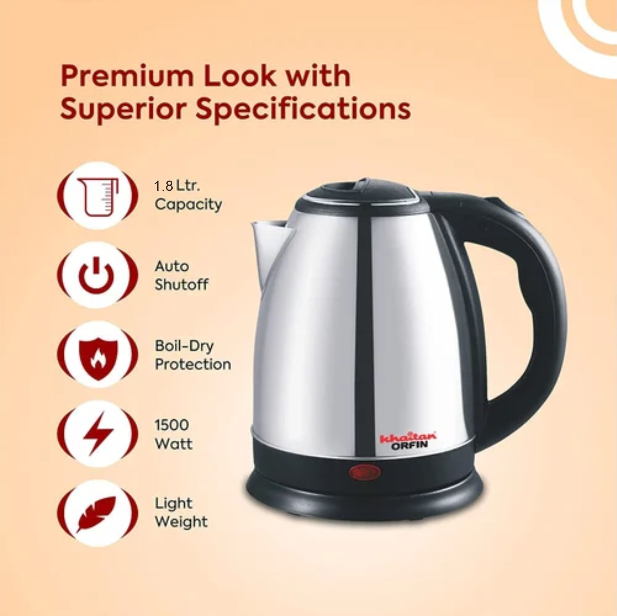 ELECTRIC KETTLE 1.8LTR