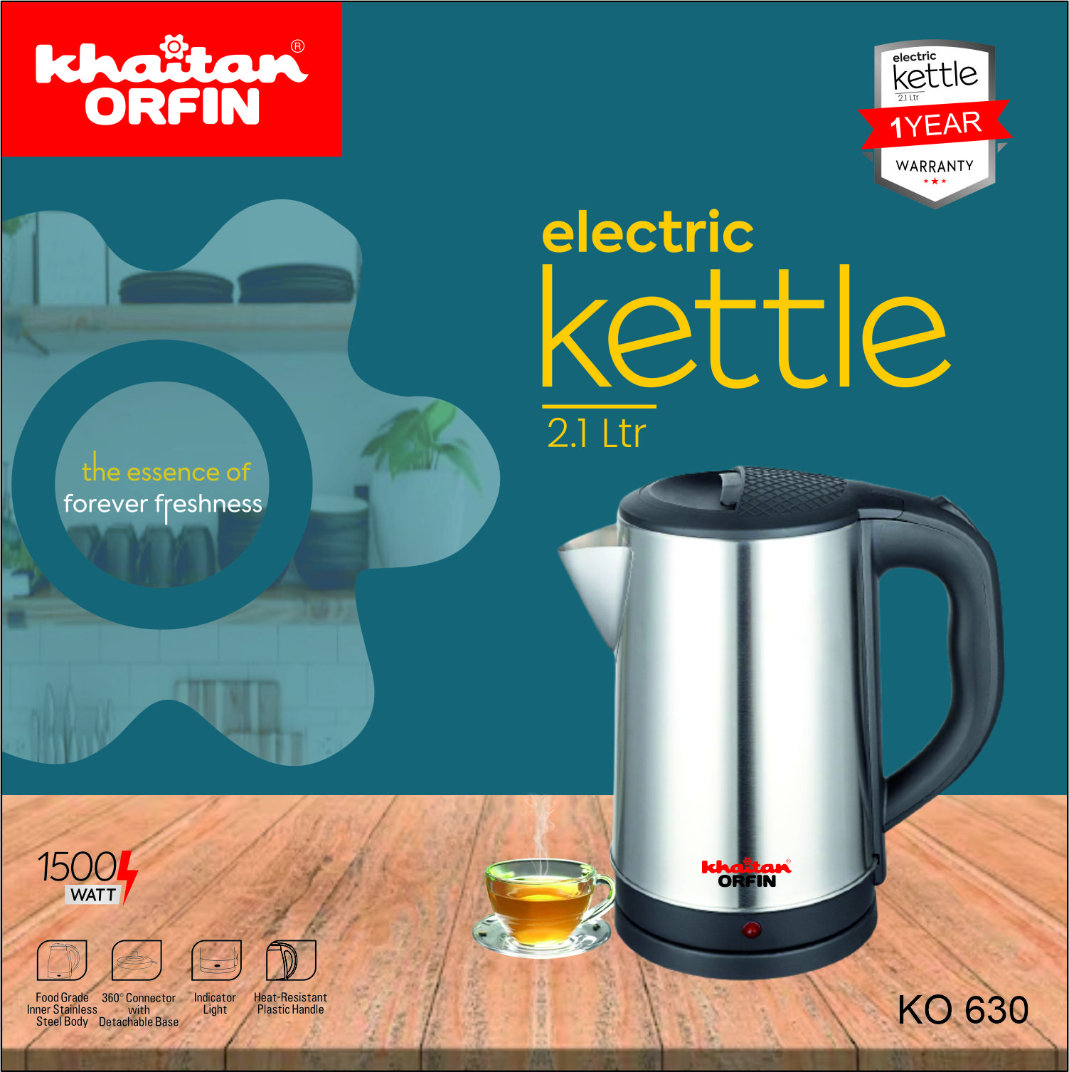 ELECTRIC KETTLE 2.1LTR