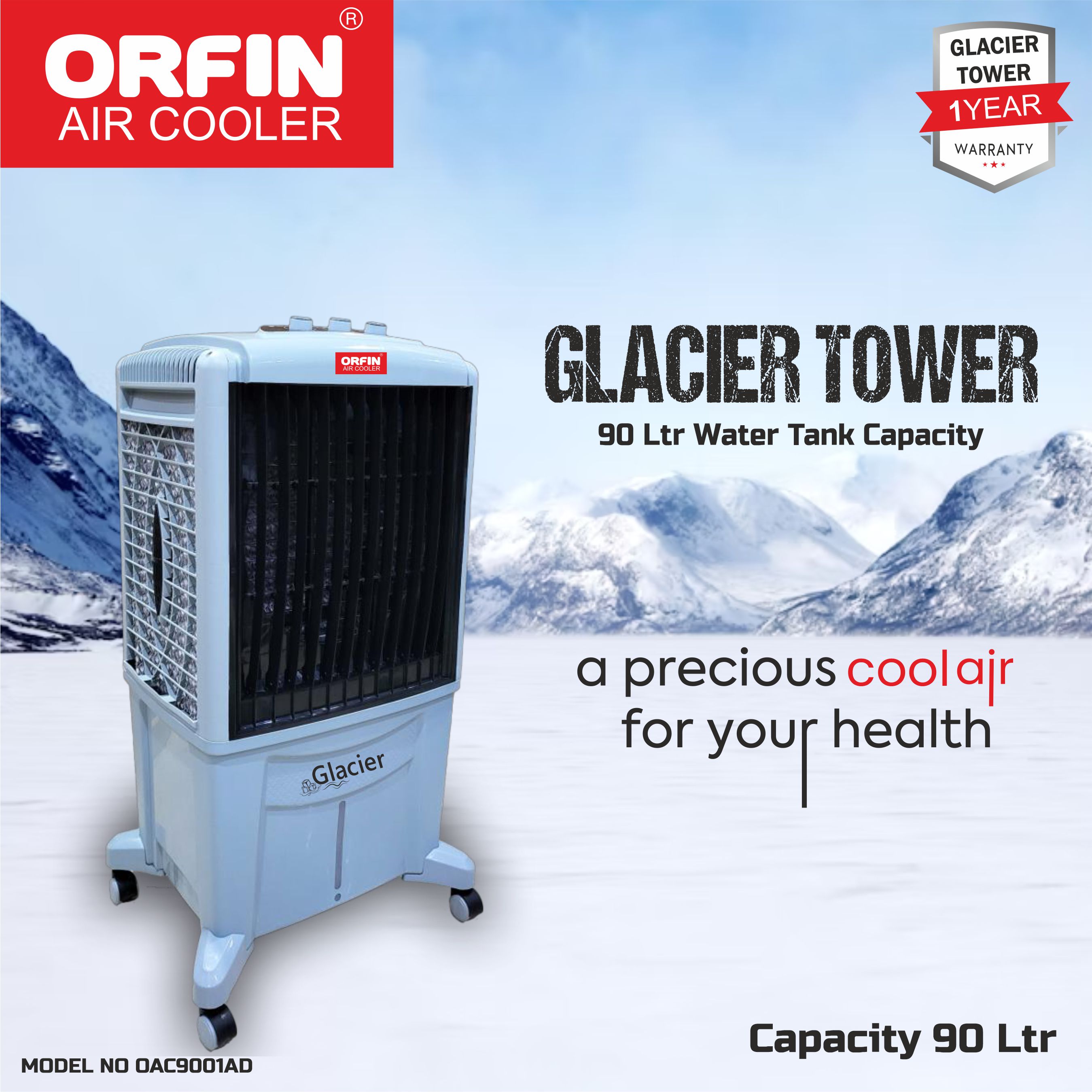 ORFIN AIR COOLER GLACIER TOWER 90LTR