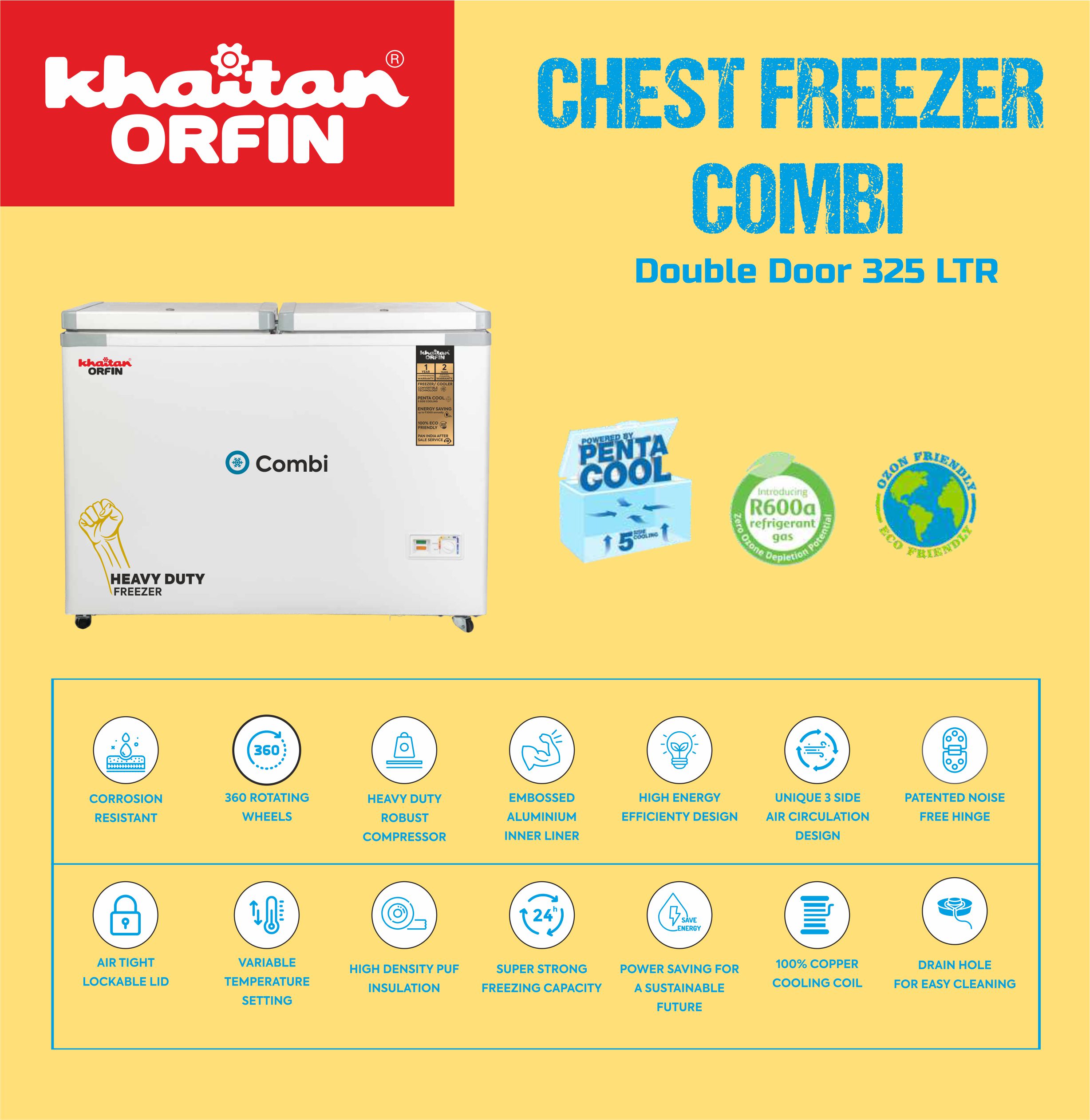 CHEST FREEZER COMBI 325LTR