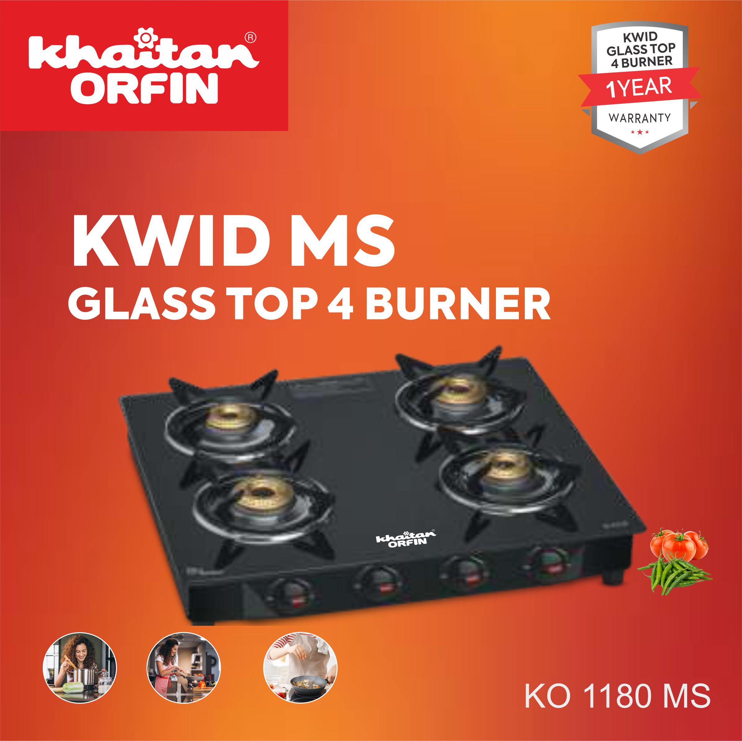 KWID MS GLASS TOP 4 BURNER