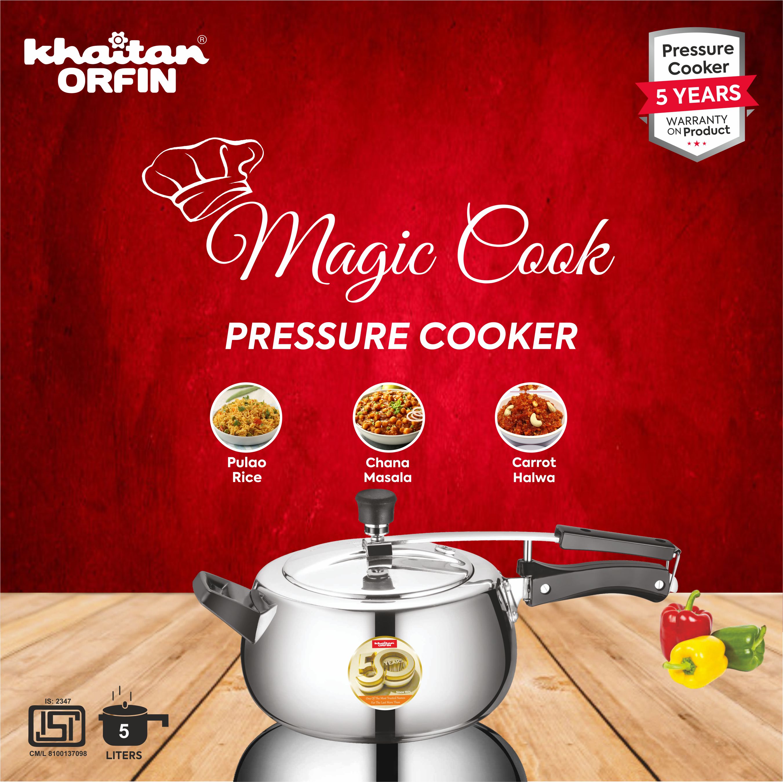 MAGIC COOK PRESURE COOKER 3.25MM 2L