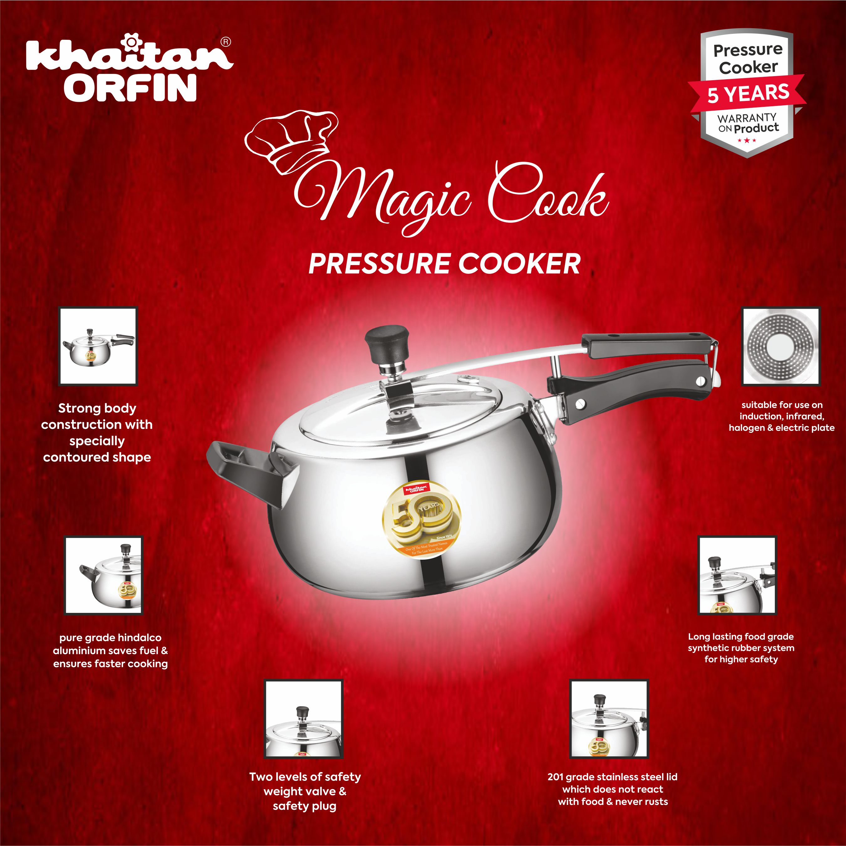 MAGIC COOK PRESURE COOKER 3.25MM 2L