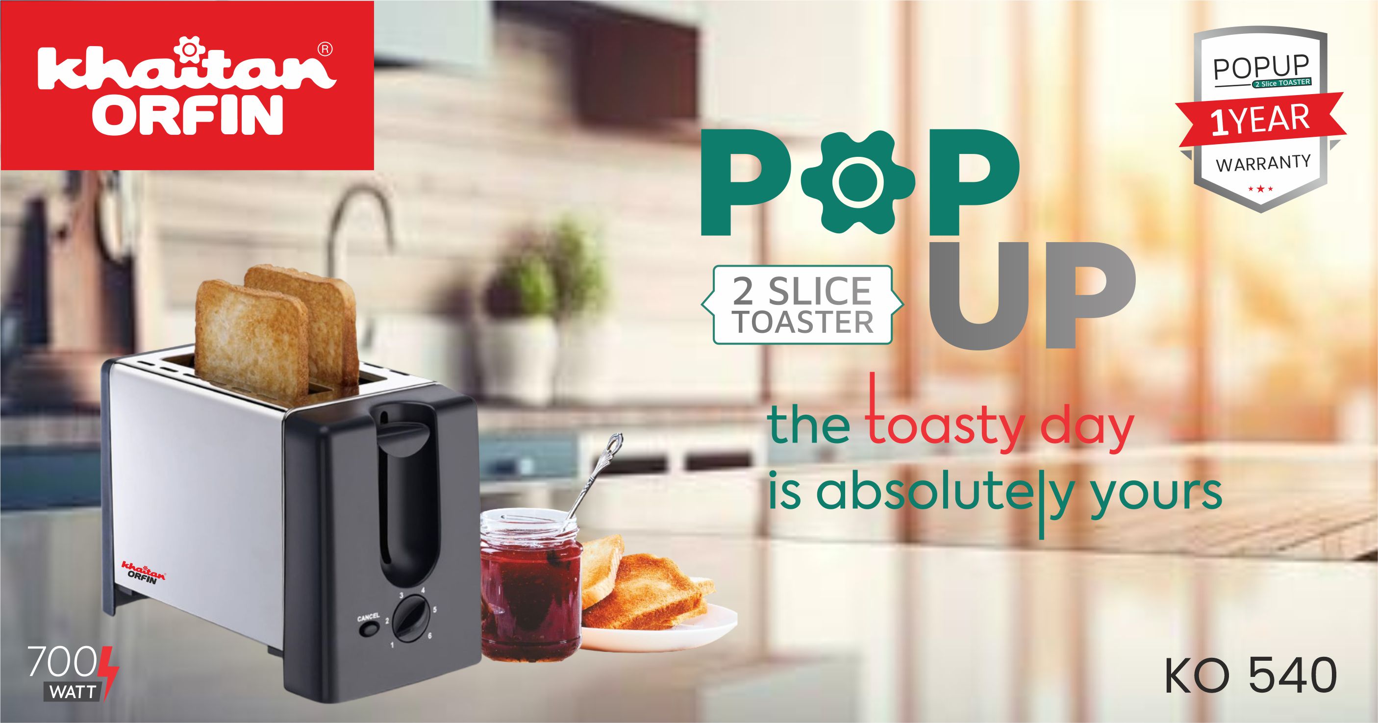 POP 2 SLICE TOASTER UP